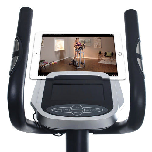 DEVICE HOLDER | Never miss a beat or a step with the integrated device holder. Stay entertained or follow along with your favorite fitness apps.