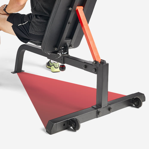 Anti-Rock Triangle Frame | Experience enhanced stability during intense workouts with our durable bench. Its sturdy triangular design eliminates rocking movements, providing a solid and secure platform for your goals.