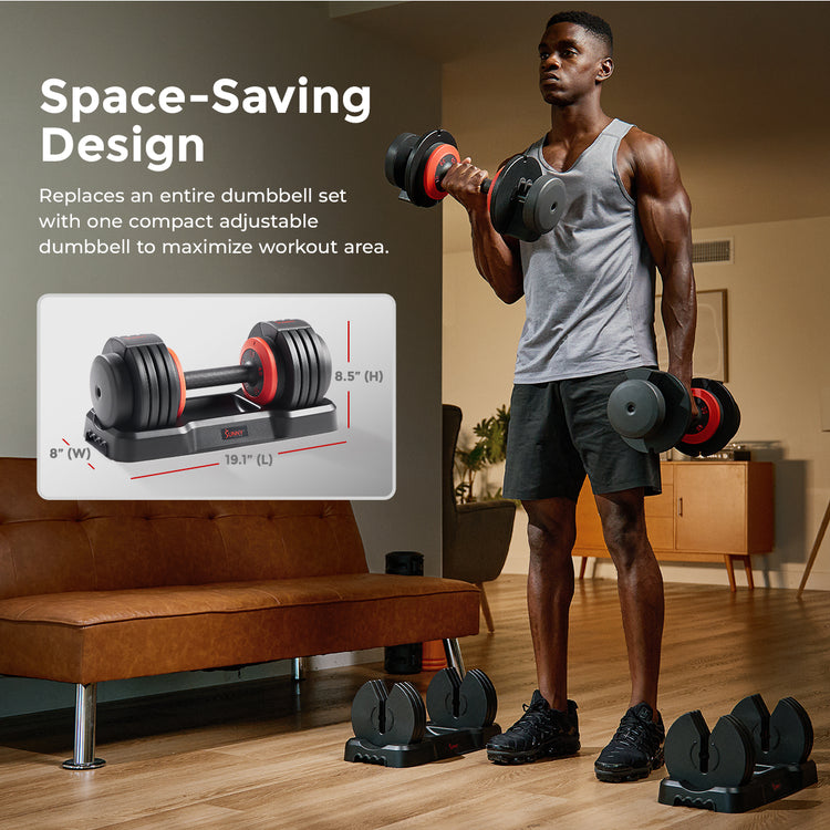 Sunny Strength® Premium Adjustable Dumbbell 55 LBS (Single)