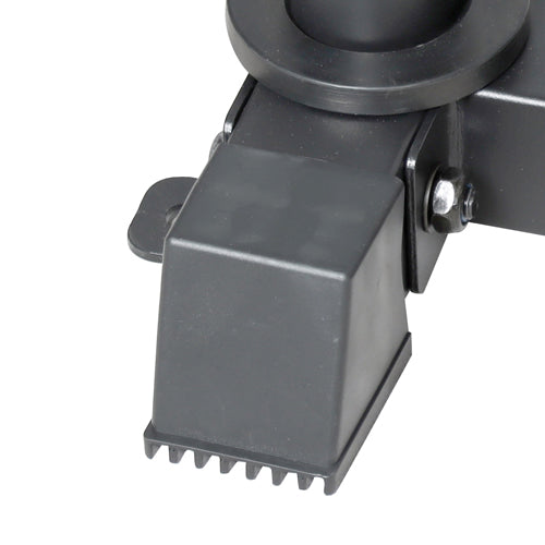 RUBBER END CAPS | The rubberized end caps located on the corners of the squat rack ensure stability and provides an element of safety during your strength training sessions.