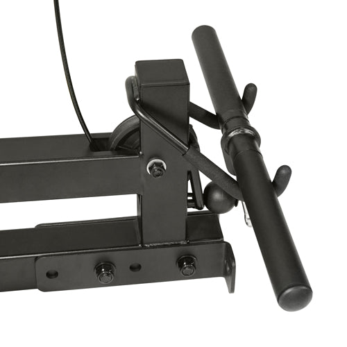 SAFETY HOOK LATCHES | When not in use safely secure the non-slip top bar (39 inches) or short lever bar (20 inches) on the built in safety latches.