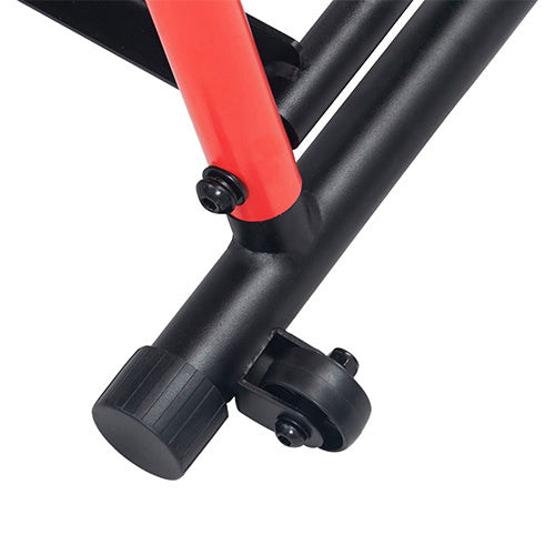 TRANSPORTATION WHEELS | Simply lift, tilt, and roll away for easy storage or reposition within your home exercise gym.