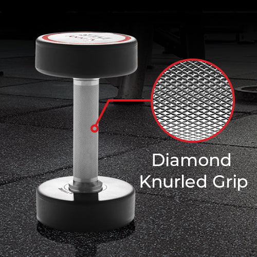 Diamond Knurled Grip | The handle is expertly crafted with diamond engraved texture to ensure a secure grip. It's chrome plating not only adds to its asthetically appealing shine but also extends lifespan by reinforcing the steel for increased durability.