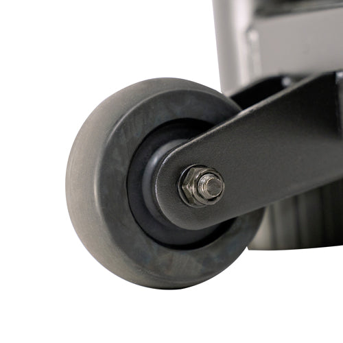PORTABILITY|  The transportation wheels aide in keeping your equipment portable.