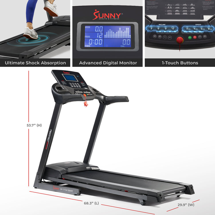 Energy Flex Motorized Auto Incline Smart Treadmill with Extra Shock Absorption