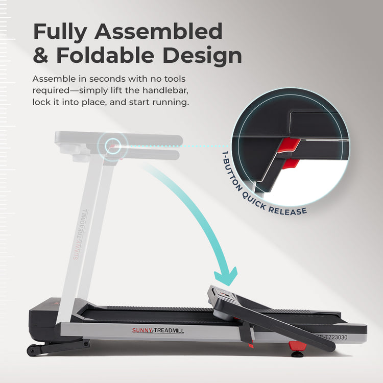 Premium Foldable Auto Incline Smart Treadmill with 20" Running Deck