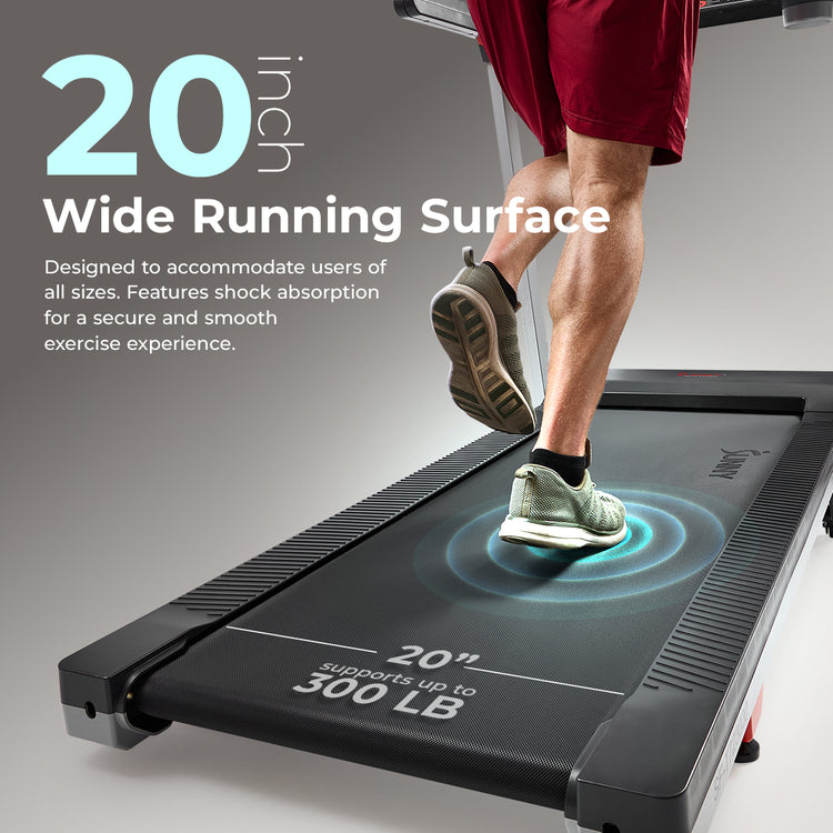 Premium Foldable Auto Incline Smart Treadmill with 20" Running Deck