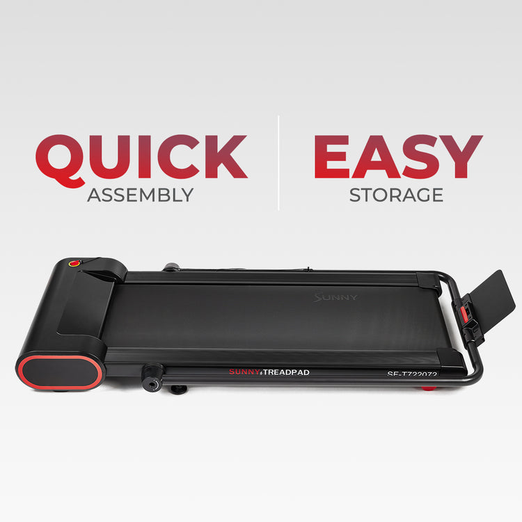 EASY STORAGE | Foldable design for easy storage and to save space. This folding treadmill can be placed in any corner of your home or underneath furniture to maximize your living space.