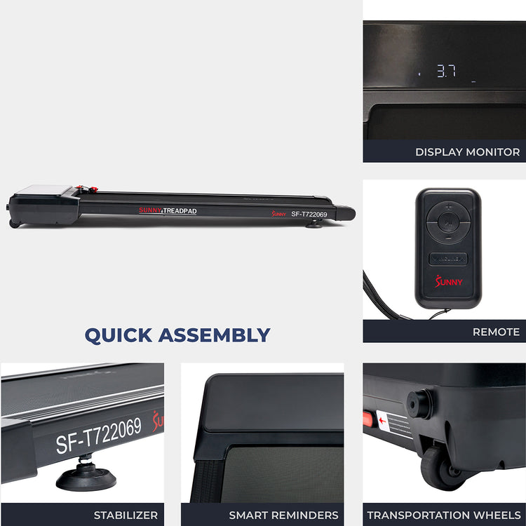Pacer Auto Incline Under Desk Smart TreadPad® Walking Treadmill