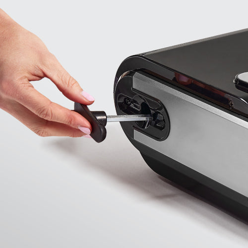 FOLD & LOCK | Use the folding tool that’s located on the base of the treadmill to fold the treadmill flat (measuring 64L x 30.5W x 5.25H in when folded flat) and lock the frame in place.