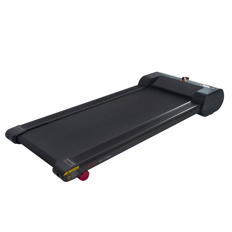 PLEASE NOTE | As a precaution - Sunny Health & Fitness recommends that this treadmill running / walking machine be used under a desk or adjacent to a table, nightstand or any other stable object to assist the user in maintaining balance.