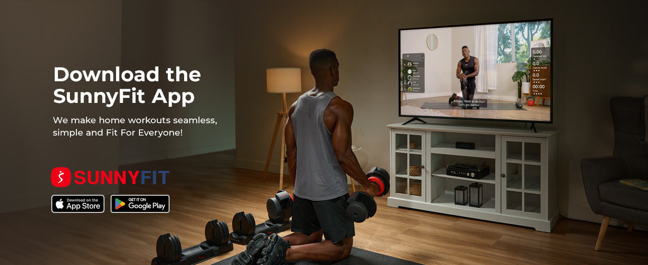 Join the SunnyFit App | We make home workouts seamless, simple and Fit For Everyone. 