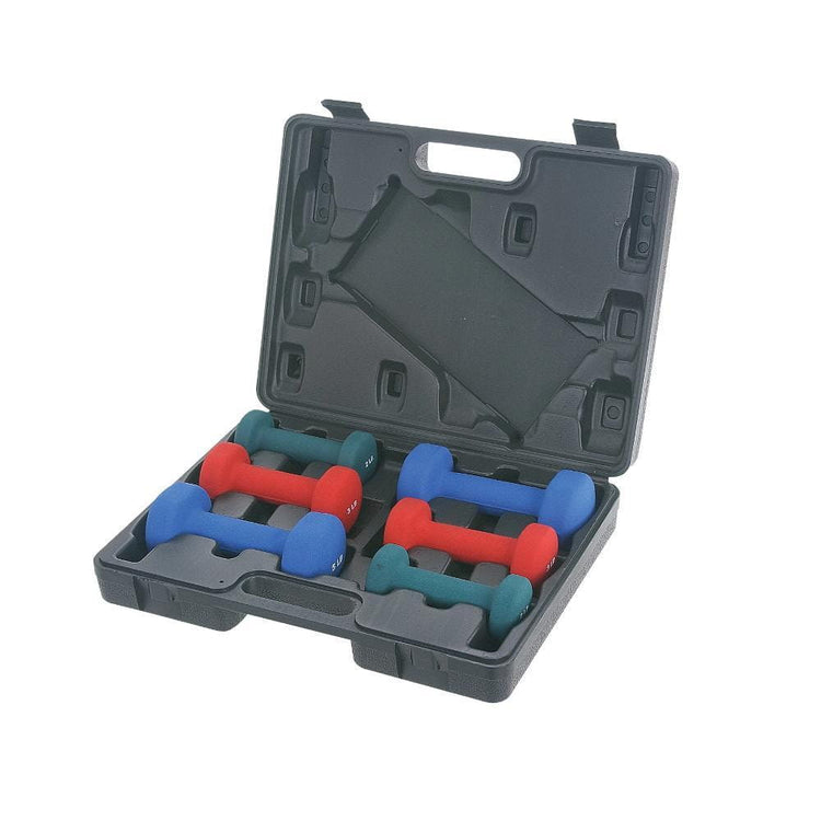 2, 3, 5Lb Neoprene Dumbbell Set w/ Case - Sunny Health and Fitness