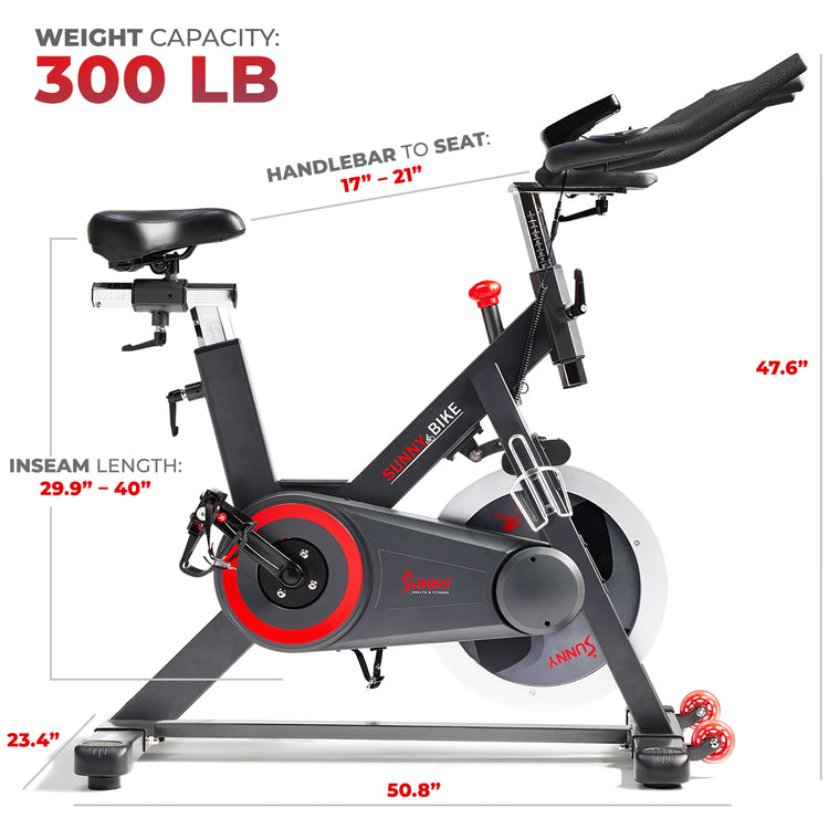 Premium Smart Magnetic Belt Drive Indoor Cycling Exercise Bike with 44LB Flywheel