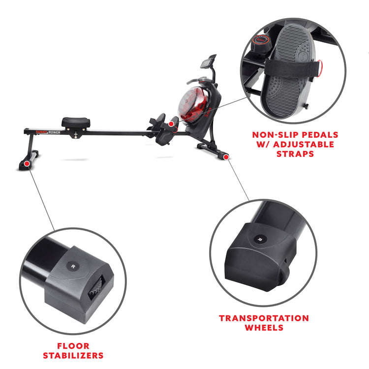 Hydro + Dual Resistance Smart Magnetic Water Rowing Machine