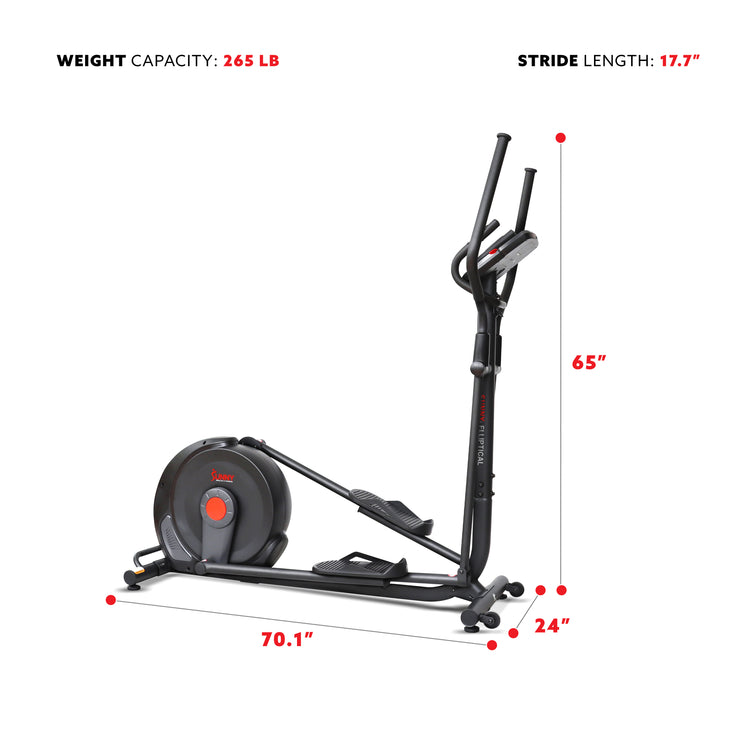 Power Stride Smart Electro-Magnetic Elliptical Machine with 18" stride length