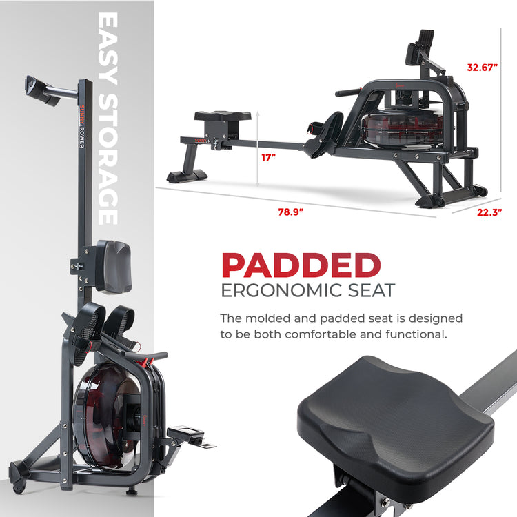Premium Smart Obsidian Surge 500 m Water Rowing Machine
