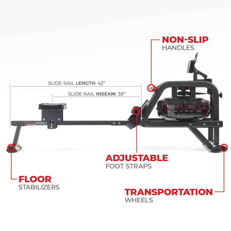 Premium Smart Obsidian Surge 500 m Water Rowing Machine