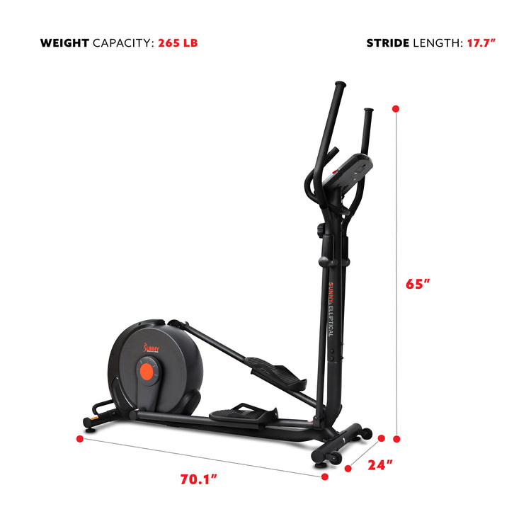 Power Stride Smart Magnetic Elliptical Machine with 18" Stride Length