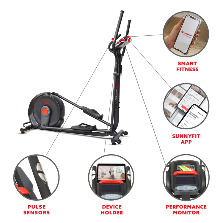 Power Stride Smart Electro-Magnetic Elliptical Machine with 18" stride length