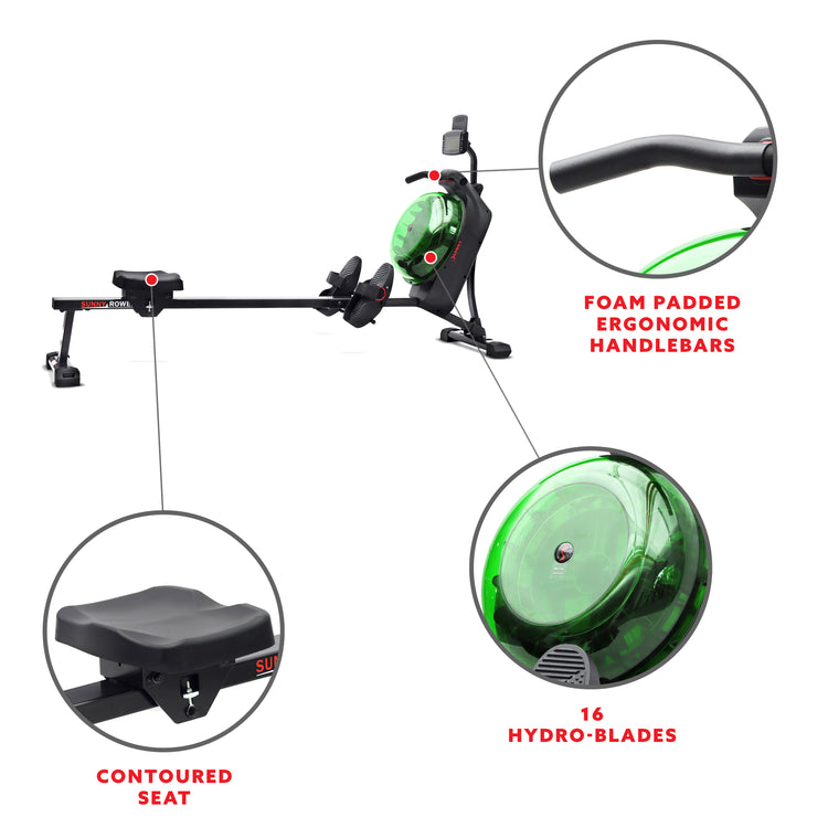 Hydro + Dual Resistance Smart Magnetic Water Rowing Machine