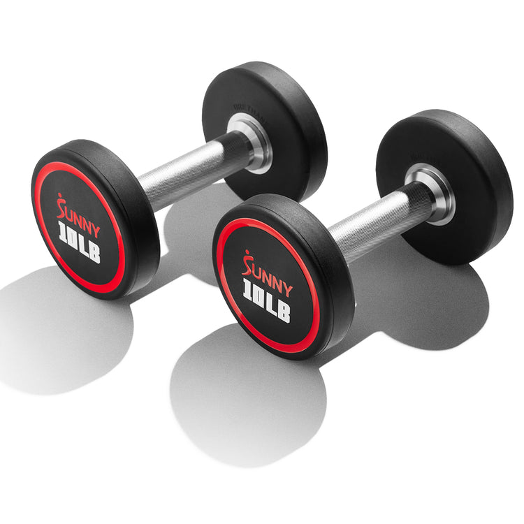 Round Urethane Dumbbells | Singles & Sets 5–50 LBS