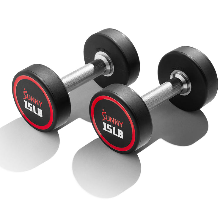 Round Urethane Dumbbells | Singles & Sets 5–50 LBS