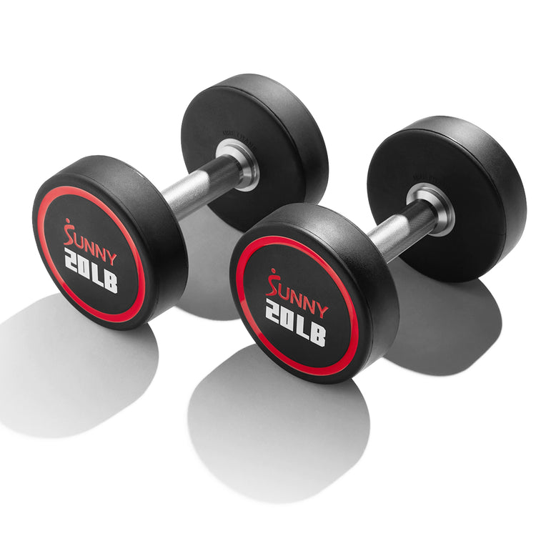 Round Urethane Dumbbells | Singles & Sets 5–50 LBS