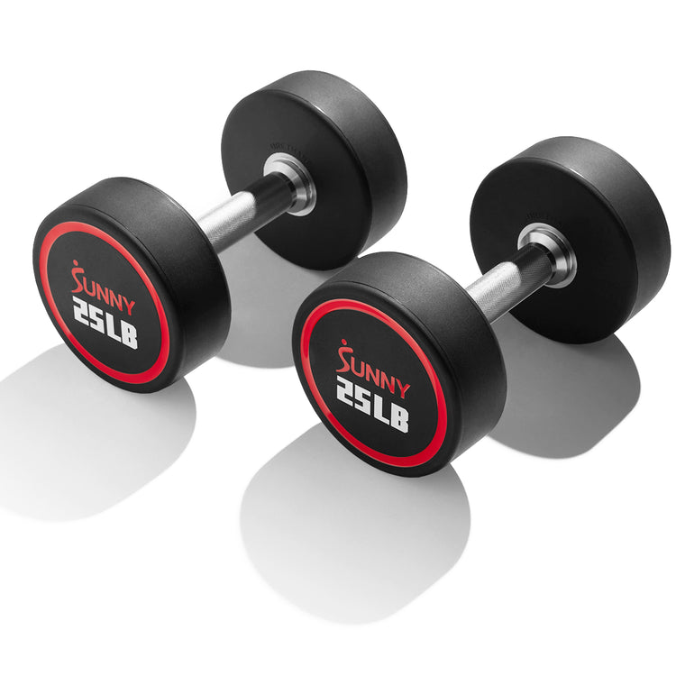 Round Urethane Dumbbells | Singles & Sets 5–50 LBS