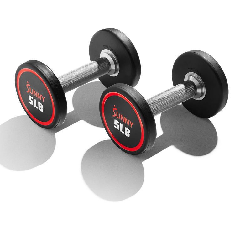 Round Urethane Dumbbells | Singles & Sets 5–50 LBS