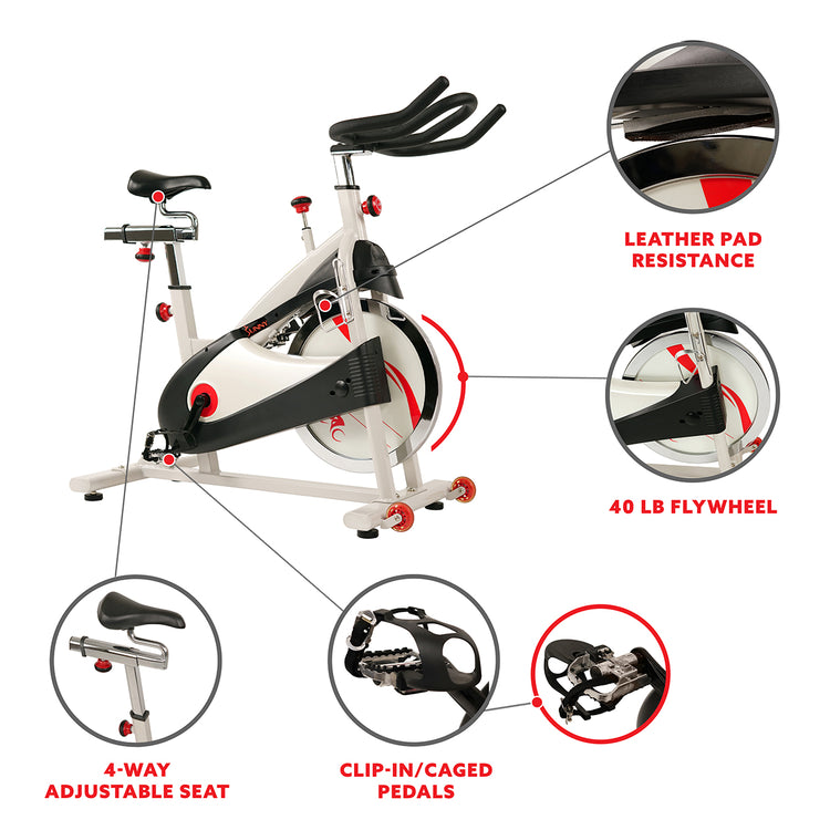 Premium Cycling Exercise Bike Indoor Fitness Belt Drive Clipless Pedal