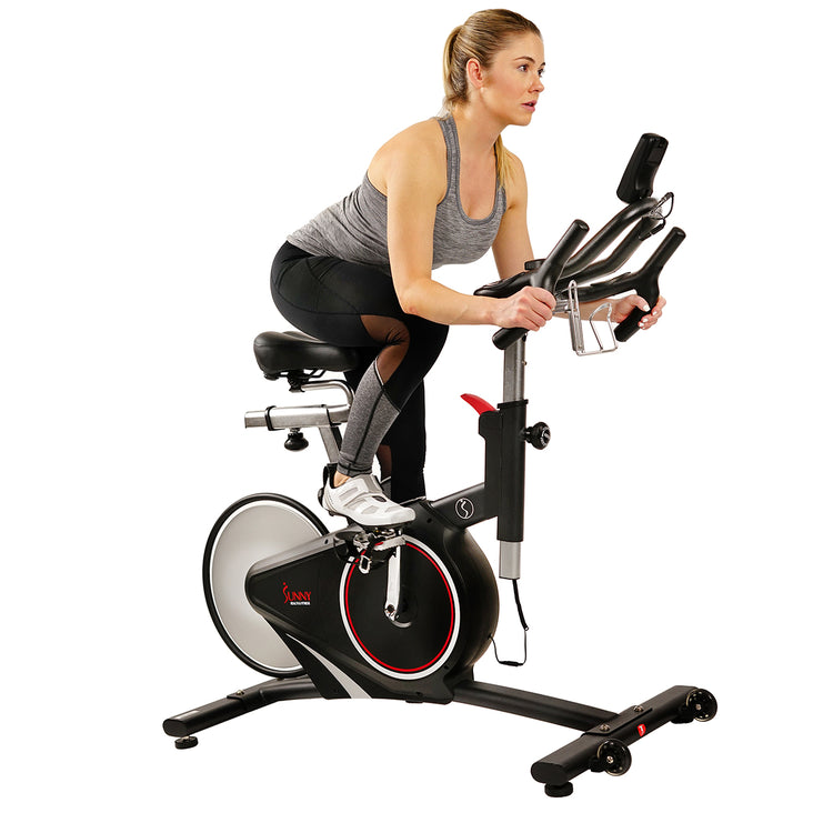 Magnetic Rear Belt Drive Stationary Bike with Cadence Sensor, High Weight Indoor Cycling