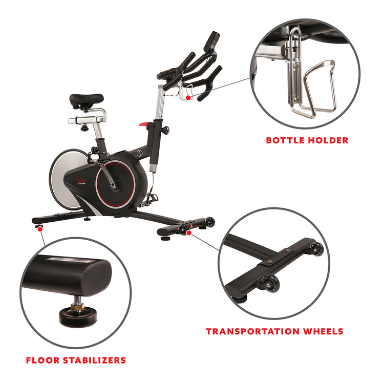 Magnetic Rear Belt Drive Stationary Bike with Cadence Sensor, High Weight Indoor Cycling