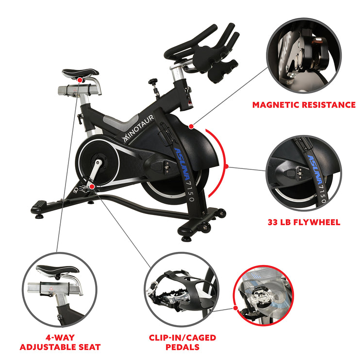 Asuna Minotaur Stationary Exercise Bike Magnetic High Weight Belt Drive