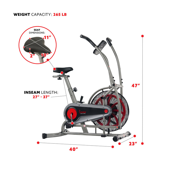 Motion Air Bike, Fan Exercise Bike with Unlimited Air Resistance and Device Holder