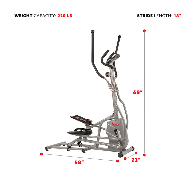 Elliptical Trainer Machine Magnetic Elliptical w/ Device Holder, LCD Monitor and Heart Rate Monitor