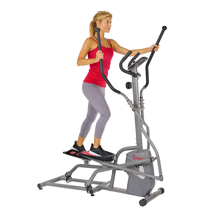 Elliptical Trainer Machine Magnetic Elliptical w/ Device Holder, LCD Monitor and Heart Rate Monitor