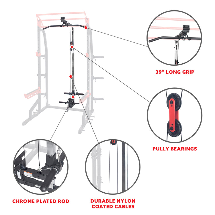 Lat Pulldown Pulley System Attachment for Power Racks | Sunny Strength®