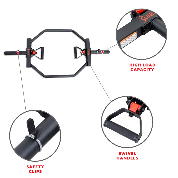 Strength Training Olympic Hex Bar With Swivel Handle | Sunny Strength®