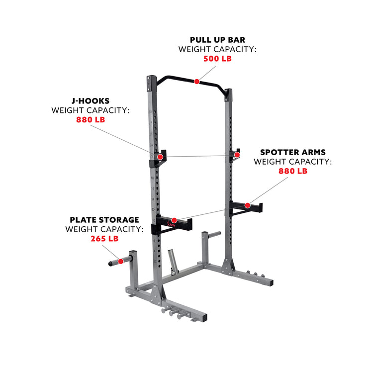 Power Squat Rack w/ Attachments & High Weight Capacity, Olympic Weight Plate Storage, & Swivel Landmine