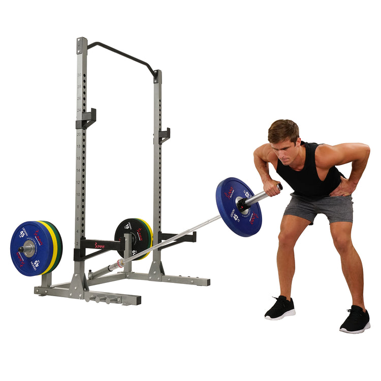 Power Squat Rack w/ Attachments & High Weight Capacity, Olympic Weight Plate Storage, & Swivel Landmine