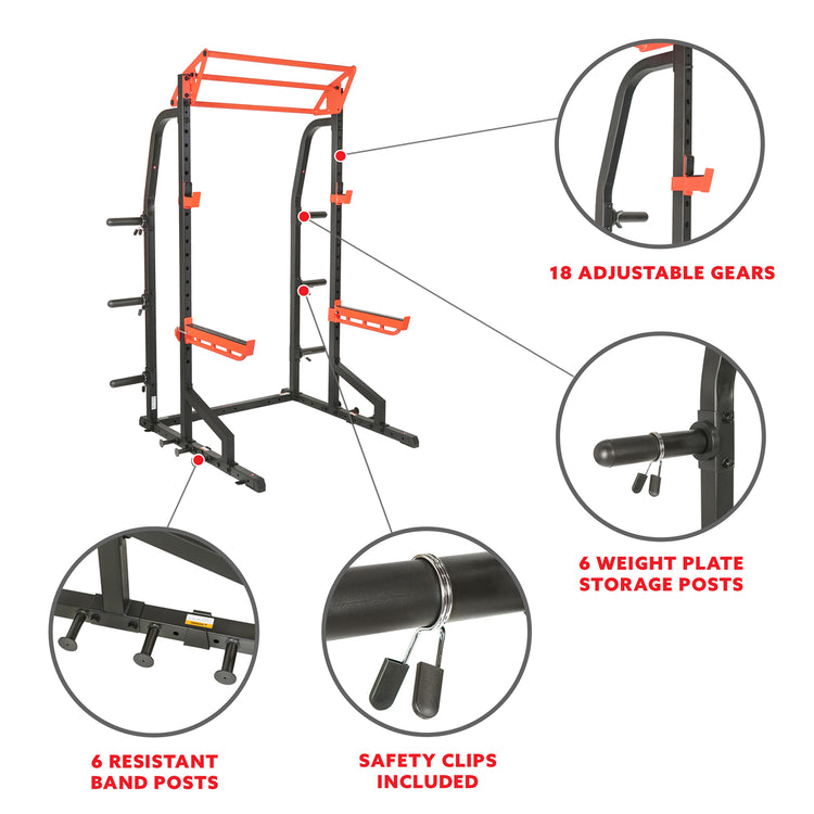 Power Zone Premium Heavy Duty Multifunction Squat Power Rack