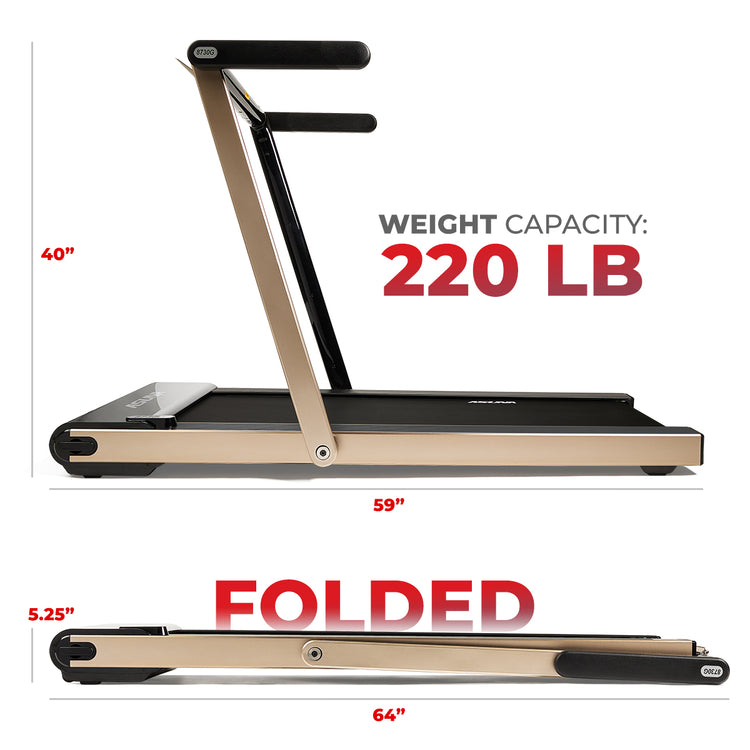 Space Saving Commercial Treadmill, Slim Motorized Asuna w/ Speakers